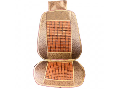 Накидка на сиденье коричневая, плоские косточки (рамка+узор)