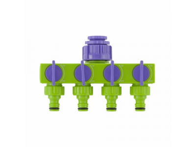 Разветвитель четырёхканальный 1/2"-3/4", регулируемый // PALISAD