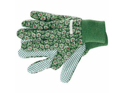 Перчатки садовые х/б ткань с ПВХ точкой, манжет, S //PALISAD