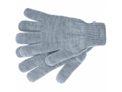 Перчатки трикотажные, акрил, серая туча, двойная манжета Россия Сибртех