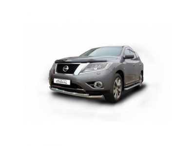 Защита переднего бампера Arbori d57+d57 двойная NISSAN PATHFINDER 2014-