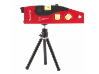 Уровень лазерный, 180 мм, 220 мм штатив, 4 глазка// MATRIX