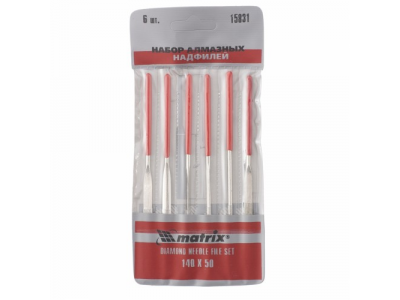 Набор надфилей алмазных, 140х50х3, 6 шт.// MATRIX