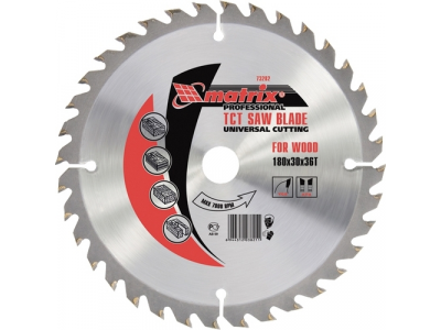 Пильный диск по дереву, 185 х 30мм, 36 зубьев MATRIX Professional