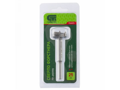 Сверло Форстнера по дереву, 25 мм., цилиндрический хвостовик СИБРТЕХ