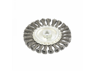 Щетка для УШМ 125 мм, М14, плоская, крученая проволока 0,35 мм// MATRIX