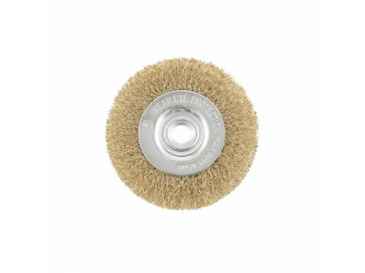 Щетка для УШМ, 100 мм, М14, плоская, латунированная витая проволока// MATRIX