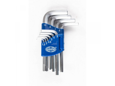 Набор шестигранников угловых коротких 9пр. 1,5-10мм