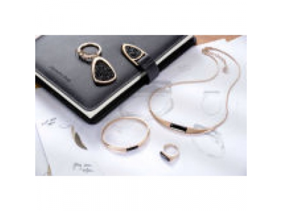 Женский браслет Mercedes Bracelet L, Crystal, Swarovski, pink gold colours / black