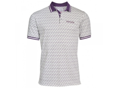 Мужская рубашка поло Toyota Men's Polo Shirt, Weekend, White/Purple, артикул TMSUV1M01M00